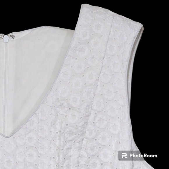 Pendleton White Eyelet Dress Sleeveless Textured Palm Desert - Picture 3 of 8